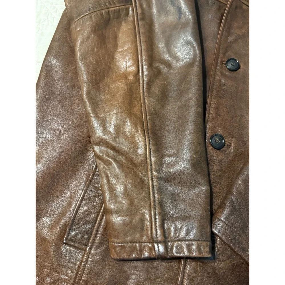 Wilsons Leather Jacket Mens Medium Brown Thinsulate Insulated Car Coat Vintage